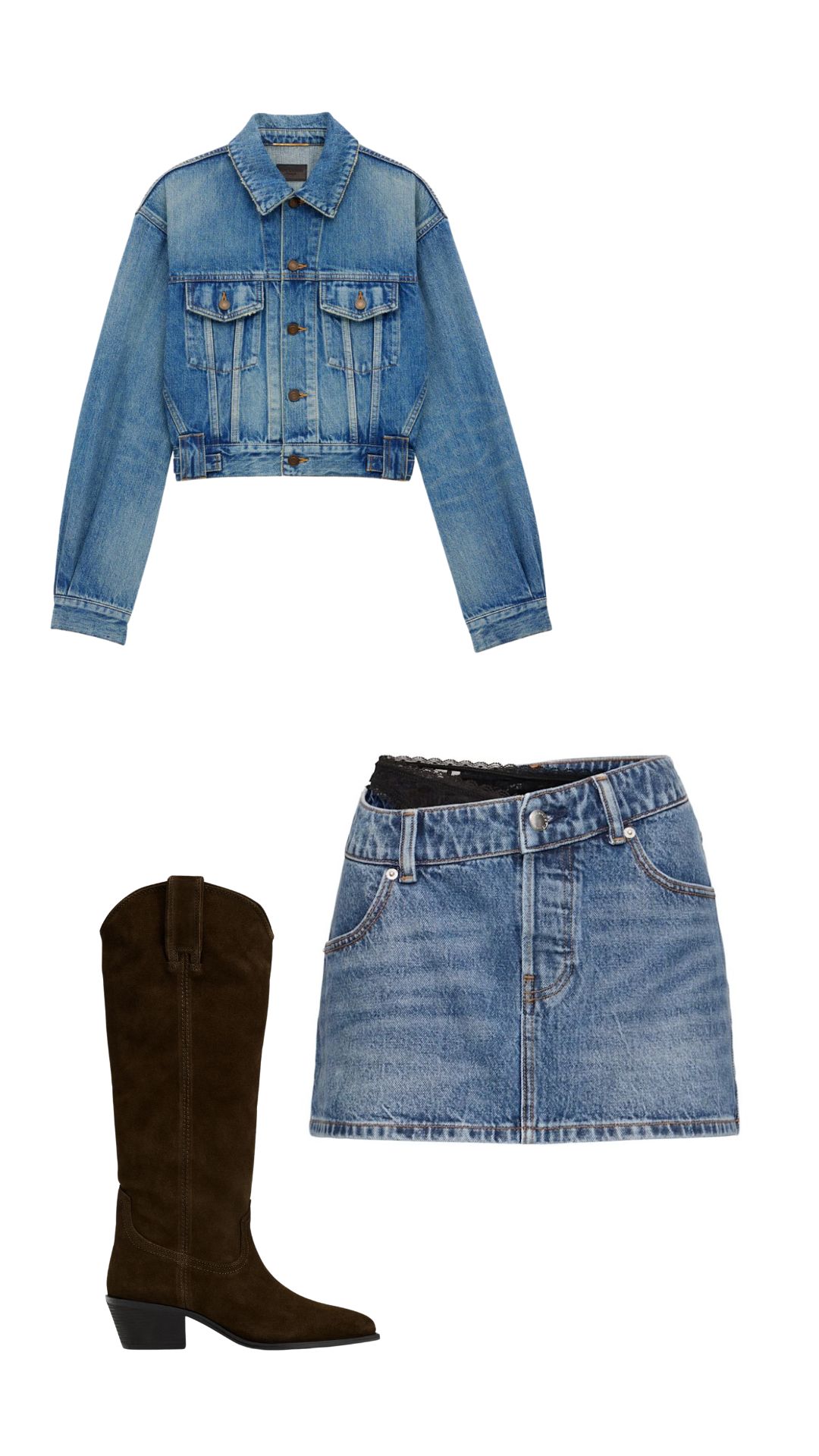 Denim con minigonna e stivale texano - Life&People Magazine
