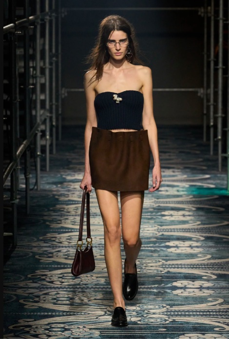 prada gonna scamosciata cioccolato 2025 - Life&People Magazine